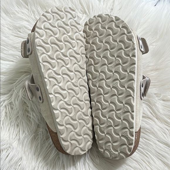 Birkenstock White Sandals with Adjustable Straps and Contoured Footbed - Picture 8 of 10